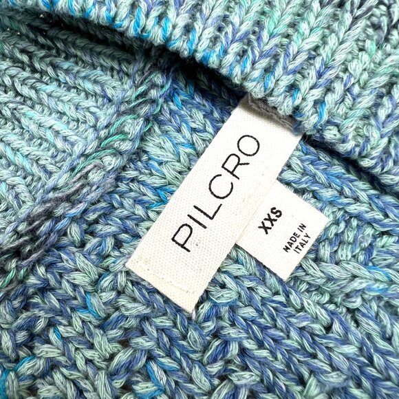 Pilcro Green Blue Sleeveless Knit Crewneck Sweater Side Slit Size XXS - Picture 7 of 8